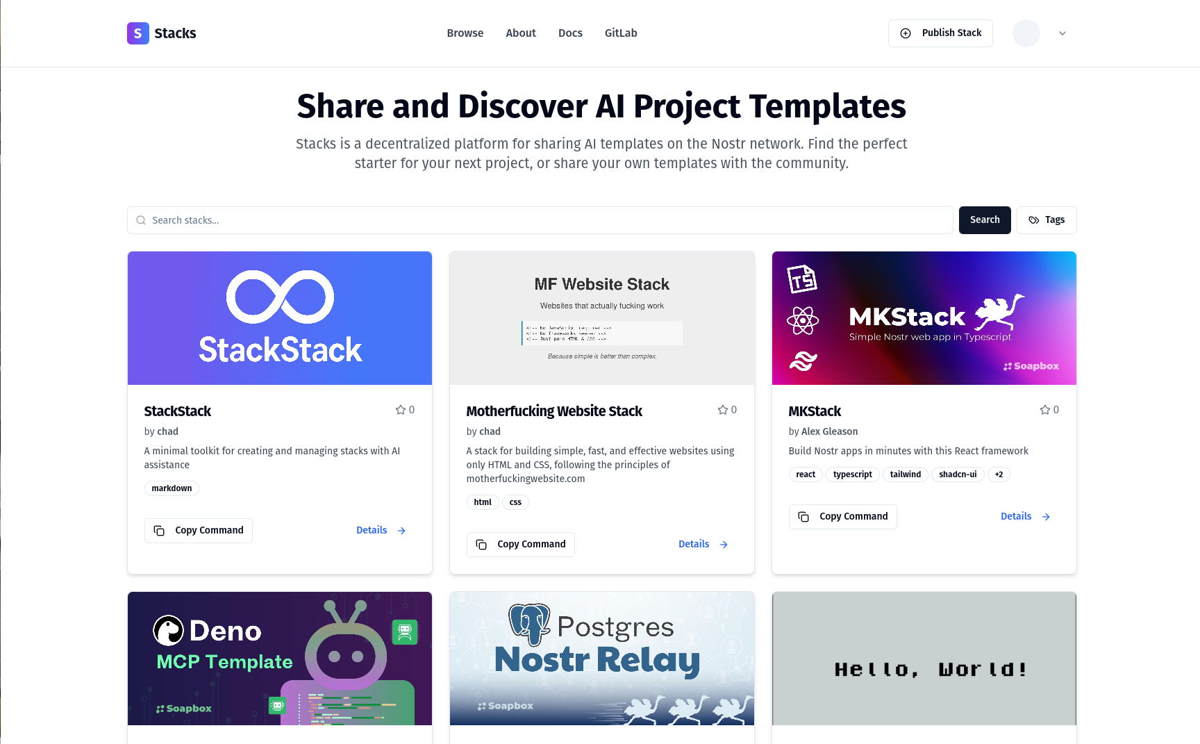 Stacks Homepage